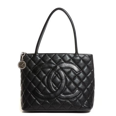 chanel caviar quilted bag|CHANEL Caviar Quilted Medallion Tote Black .